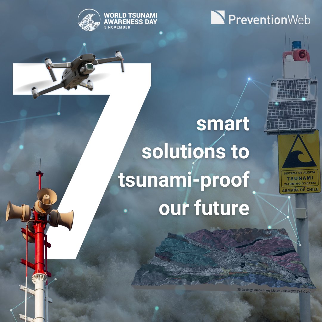 UNDRR's tweet image. 🌊🌊📢Tsunami risks are rising!

These7️⃣smart solutions show how clever design –  coupled with tried-and-tested wisdom – can help prevent tsunamis from becoming disasters. 

This week we commemorate #TsunamiDay. #GetToHighGround #areYOUready24 

➡️ ow.ly/qbMf50U1ffM