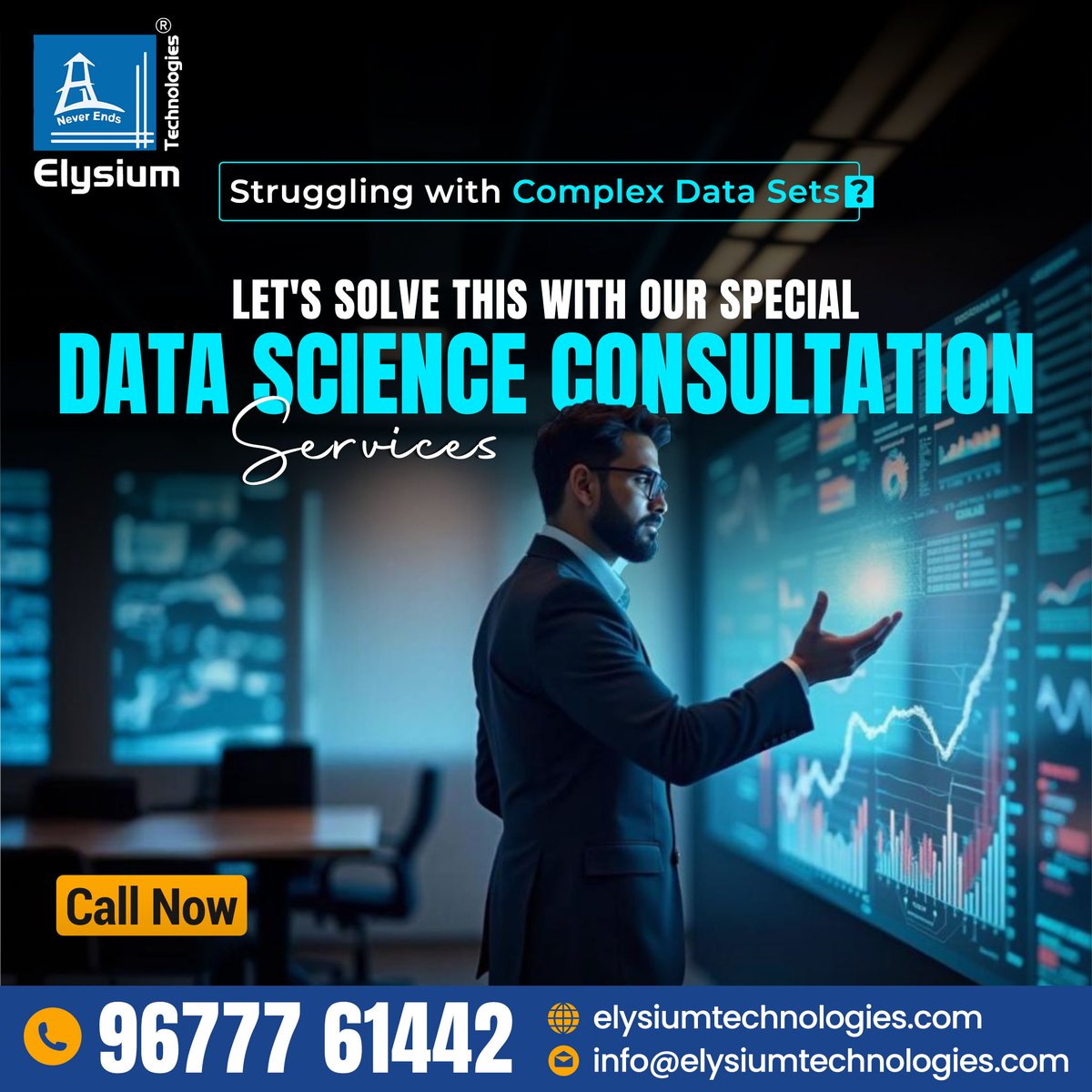 elysiumind's tweet image. 📊 Struggling with Complex Data Sets? Let’s Simplify It! 📊
📱 Ping us on- rfr.bz/fmcgzgb
#ElysiumTechnologies #DataScienceSolutions #PredictiveAnalytics #DataConsultation #DataAnalytics #StrategicDecisions #FinancialPlanning