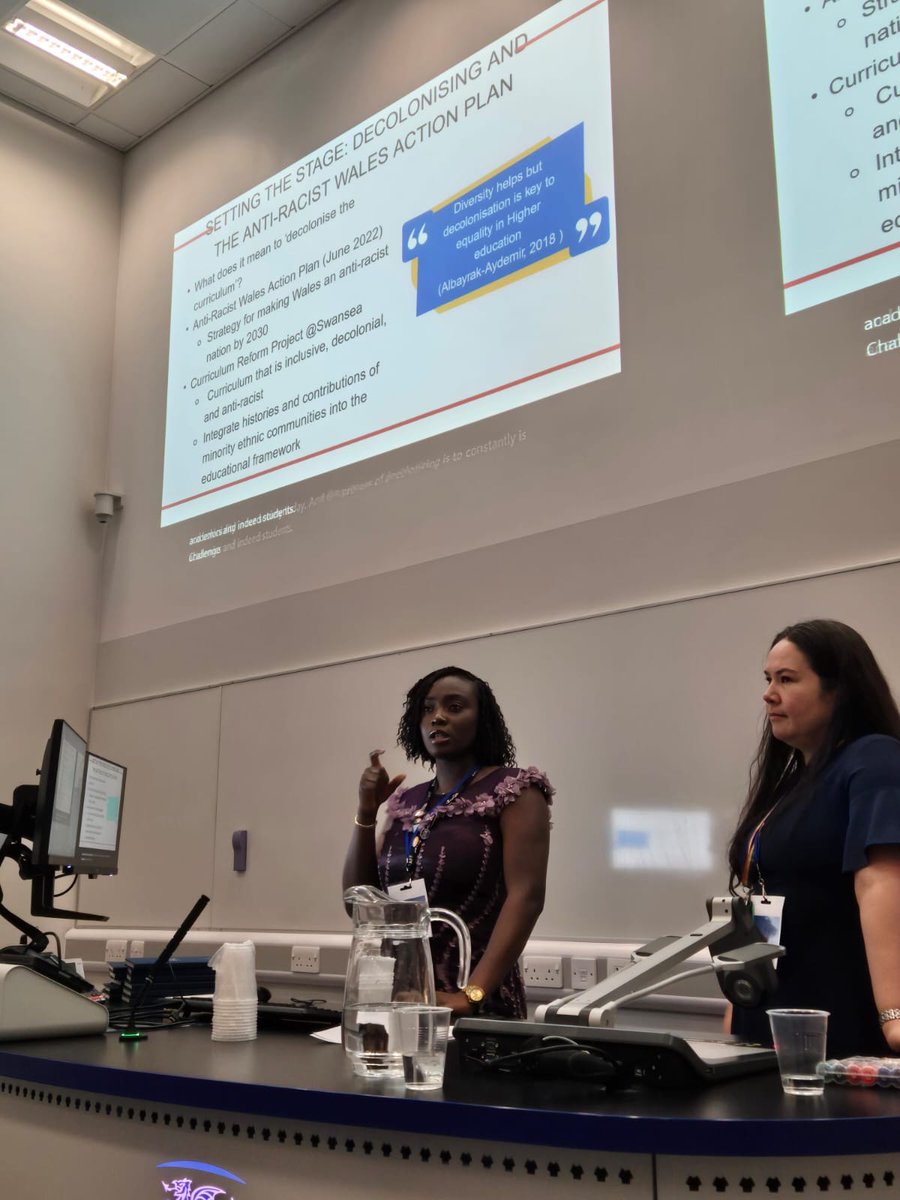 EduTeeGlobal's tweet photo. @Theresaa_og  co-presented with Dr. Dawn Bolger on “Decolonising in Practice” at @SwanseaUni  SALT Conference!  We discussed challenging Eurocentric norms in academia &amp; practical steps in decolonising from both students and staff perspectives #SUSALT24 https://t.co/anaJf1qsYE