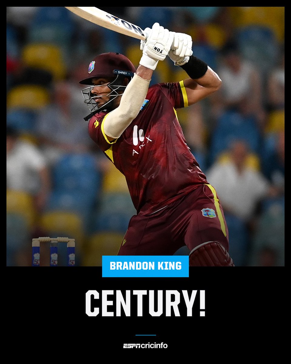 Brandon King returns to form with his third ODI hundred! 👑 #WIvENG