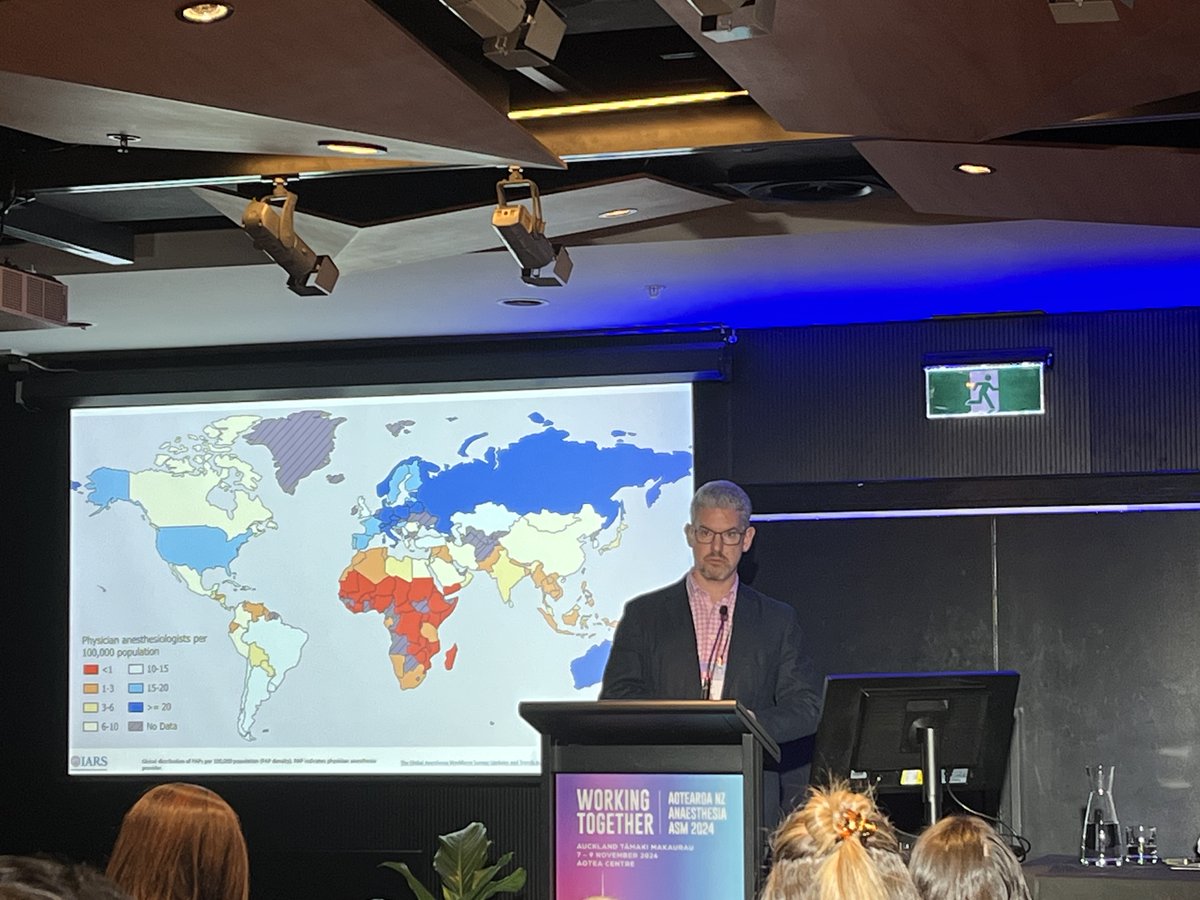 Looking abroad and considering the role of anaesthesia in global health care and working towards a safe worldwide anaesthesia workforce with NZSA’s Global Health Committee Chair, Dr James Dalby-Ball, in the Global Challenges session at #NZSA24