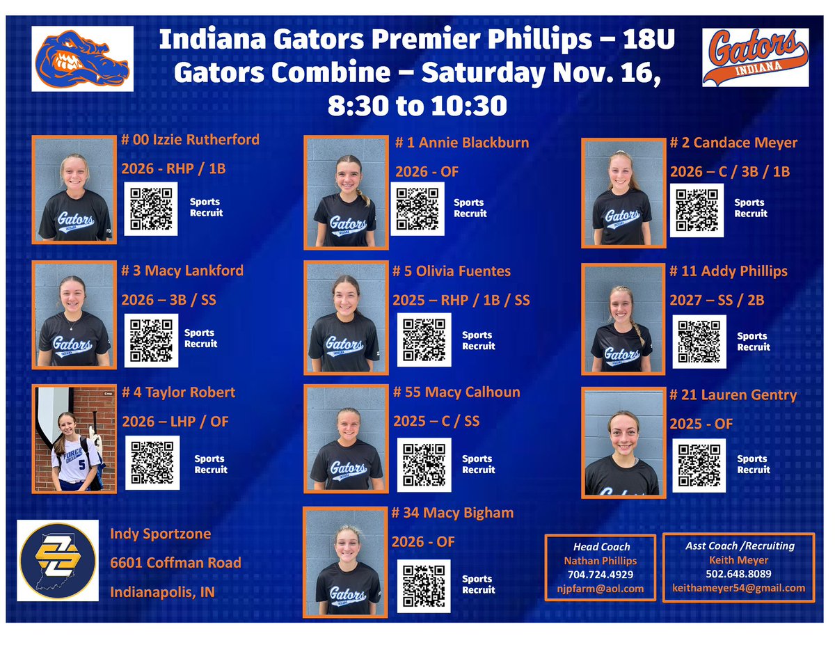 RutherfordIz's tweet image. Gators combine coming up. So excited!! @Coach_pooch @Coachmun @UofL_CoachHolly @CoachD_TUSB @WabashValleySB @GatorsPhillips