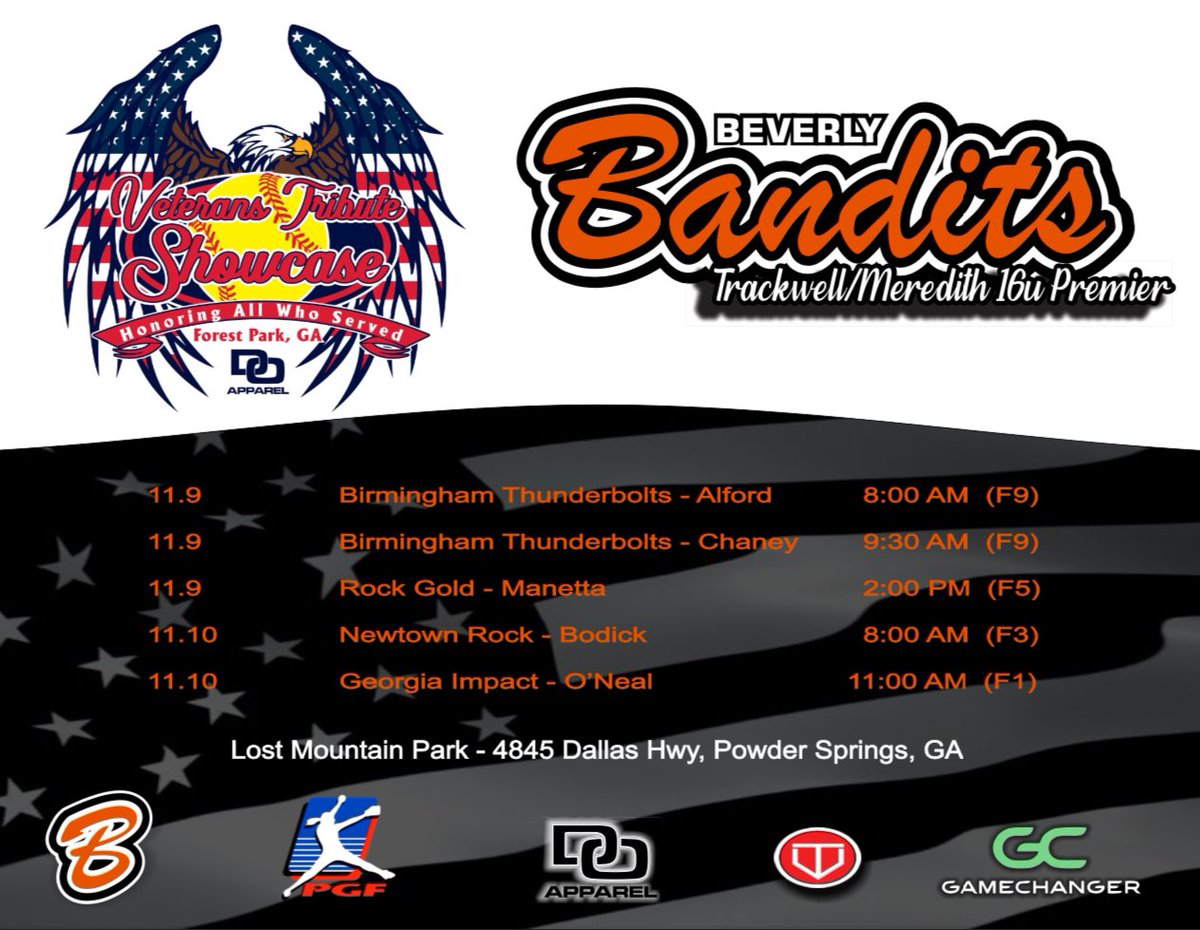 Another weekend, different location! We hope to see you at the Veterans Tribute Showcase in GA!! 👇🏼 Our schedule 👇🏼🧡🖤 safe travels to all!