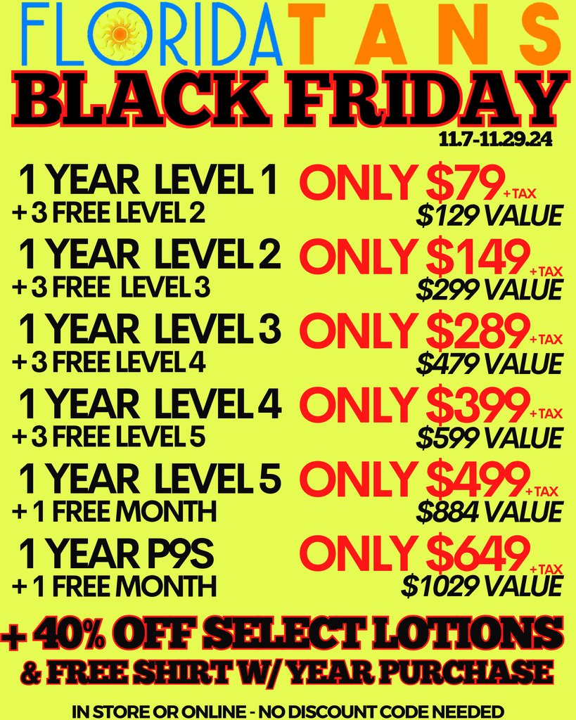 Black Friday Year Promo - back EARLY by popular demand! 🔆🖤
the absolute best rate you’ll get on 1 year memberships ‼️
In store or online - no discount code needed! 

Free T-shirt w/purchase while supplies last