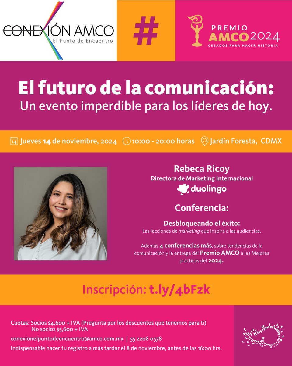 #ConexiónAMCO 
¿Cómo crear contenido dinámico y diferente que genere mayor engagement? 💡 

Si aún no has realizado tu inscripción para asistir al evento más importante de la comunicación en el país, ¡todabía puedes hacerlo!
👉 t.ly/4bFzk