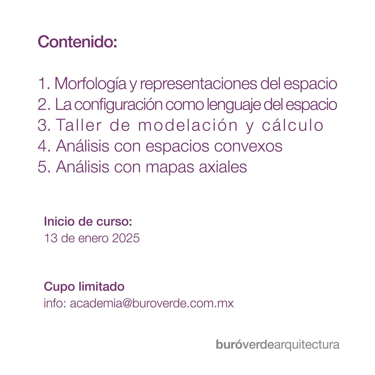 buroverde's tweet photo. Inscríbete al curso:
Análisis espacial del medio construido con SpaceSyntax.

Impartido por la M. en C. Claudia Ortiz Chao.

13 de enero 2025. https://t.co/aOfQUuDHX9