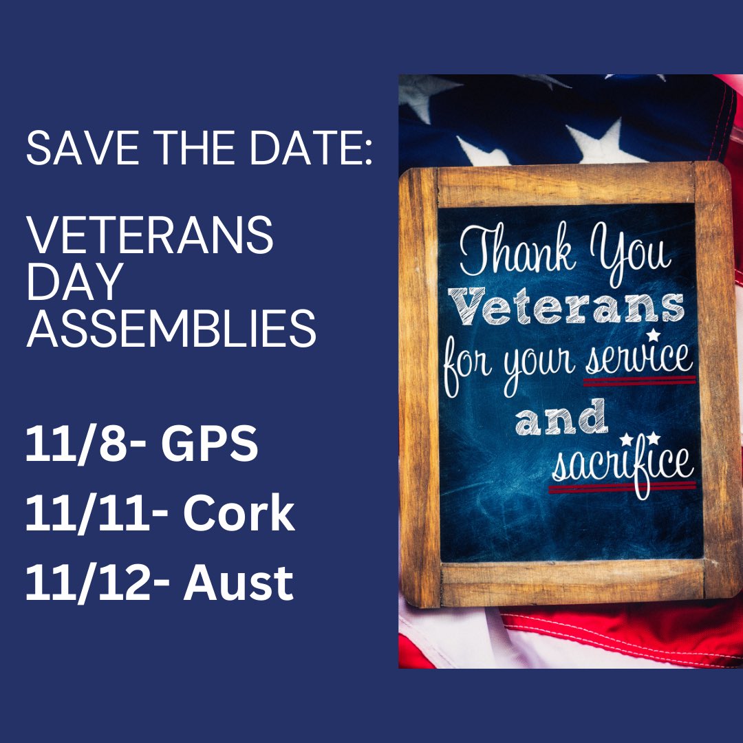 The elementary schools are ready to celebrate Veterans Day with songs for our special guests.