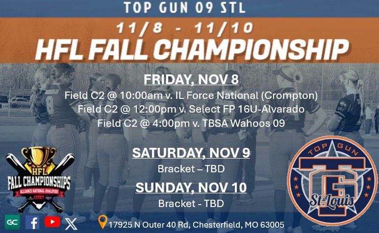 Her is my HFL Fall Championship schedule!!