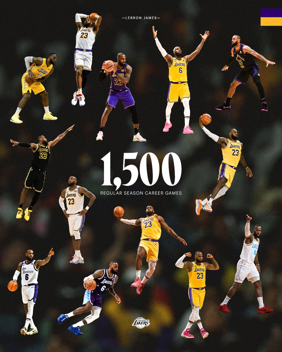 Lakers's tweet photo. 1,500 club 👏 https://t.co/QzeXGWGjqF