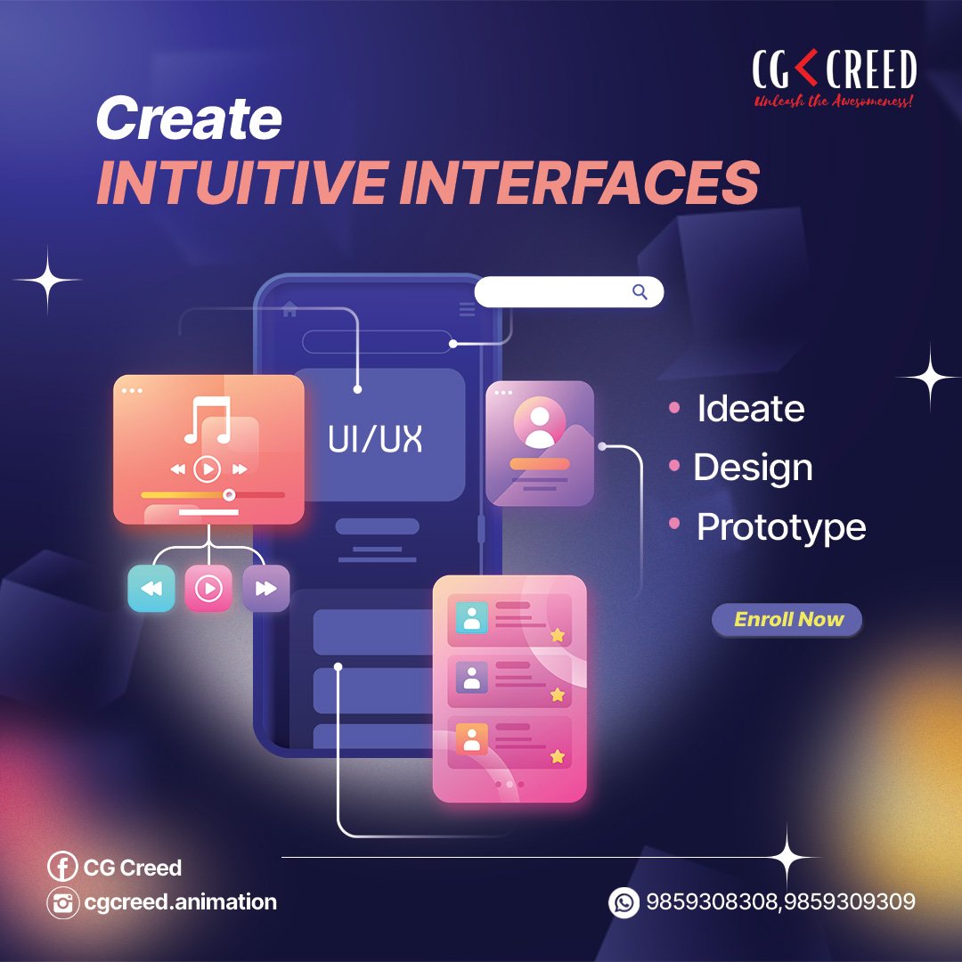 cgcreed_a's tweet photo. Master the UI/UX process with our curated course.Join now CG Creed Academy 
#cgcreed #animationacademy #visual #vfx #motiongraphics #videoediting #graphicdesign #UIUX https://t.co/L4DfVKYfXZ