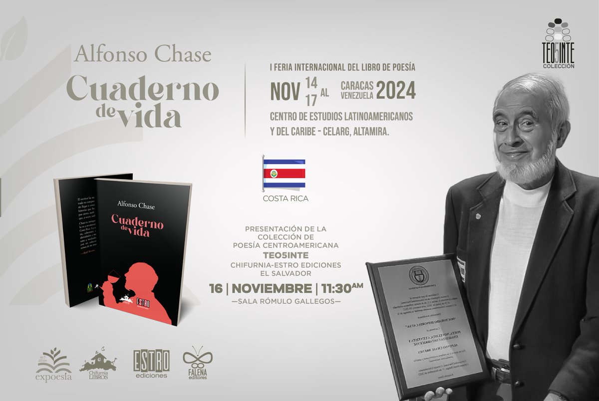 “Cuaderno de vida” de Alfonso Chase (Costa Rica), el escritor ha sacado sus cuentas y ha encontrado su compromiso definitivo con la poesía, sin llegar a considerar pequeñas traiciones las historias que ha contado en una prosa... 
—Raúl Rivero.