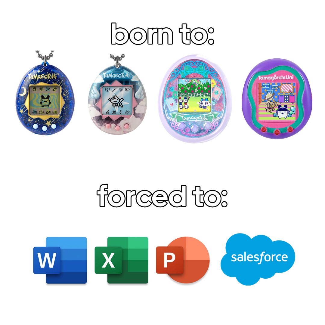 TamaPalace's tweet photo. okay vlookup
#tamapalace #tamagotchi #tmgc #tamatag #virtualpet #bandai #borntoforcedto #memes #microsoftoffice #salesforce https://t.co/UtjZvvTeRC