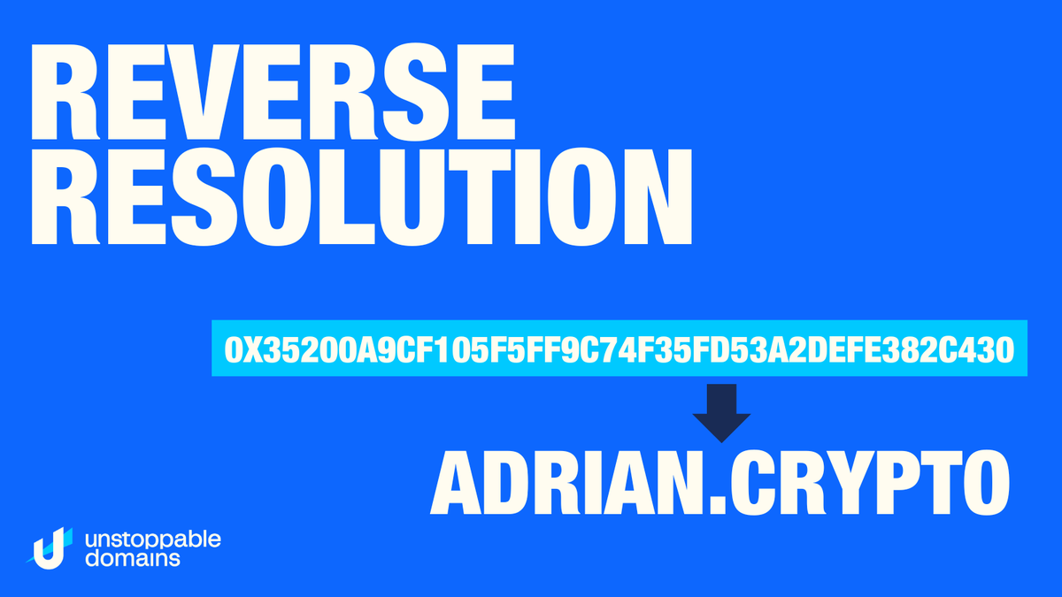 Show yourself onchain! 🚀 Reverse resolution lets you showcase your  favorite domain when signing into Dapps, sending/receiving crypto, and  more! 🌐 Give it a try today! 🌟 https://t.co/gqm2DRCXnA