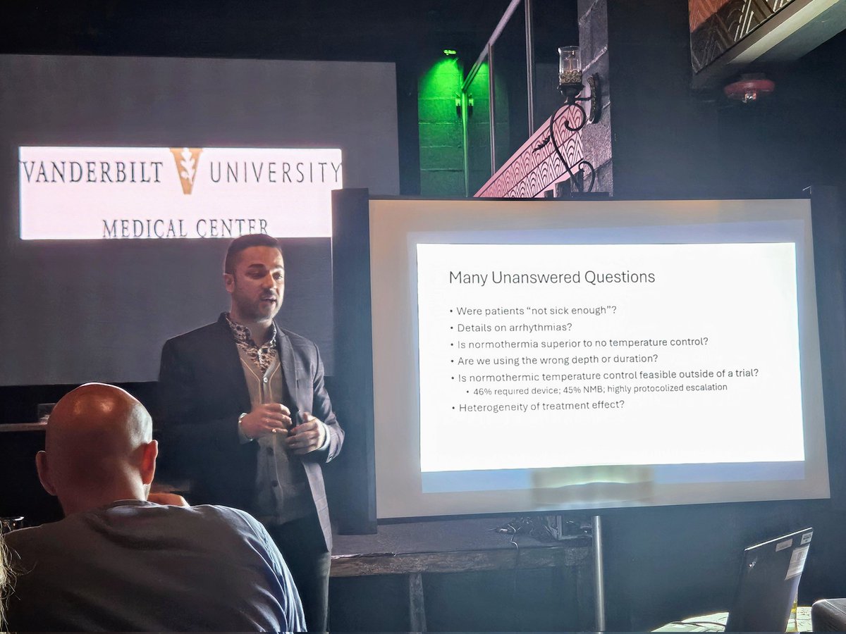 Aniket Rali, MD, FACC, FCCP (@aniket_rali) on Twitter photo State of the art review on role of hypothermia in post arrest patients by <a href="/RickyHansra/">Ricky Hansra, MD 🫀</a> at @VUMC_heart #CriticalCareCardiology ❤️ journal club! An all 🌟 educator!! State of the art review on role of hypothermia in post arrest patients by <a href="/RickyHansra/">Ricky Hansra, MD 🫀</a> at @VUMC_heart #CriticalCareCardiology ❤️ journal club! An all 🌟 educator!!