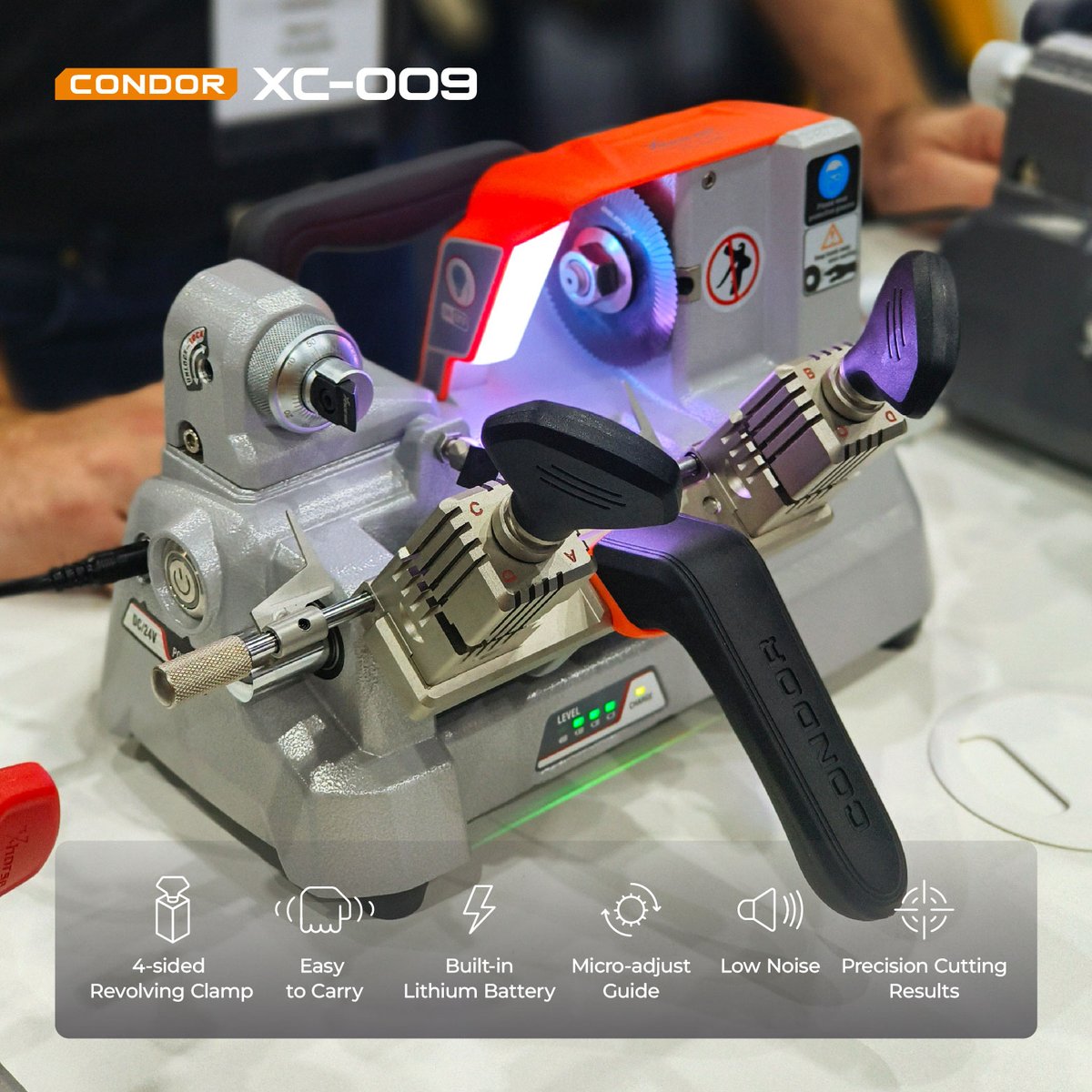 XhorseGlobal's tweet photo. 🔑 CONDOR XC-009: Precision & Portability Combined!
As one of our most popular products, CONDOR XC-009 is packed with outstanding features that make it a top choice for locksmiths everywhere.
#xhorse #locksmith #locksmithlife #keycutting #keycuttingmachine https://t.co/8CIdT2AZ8d