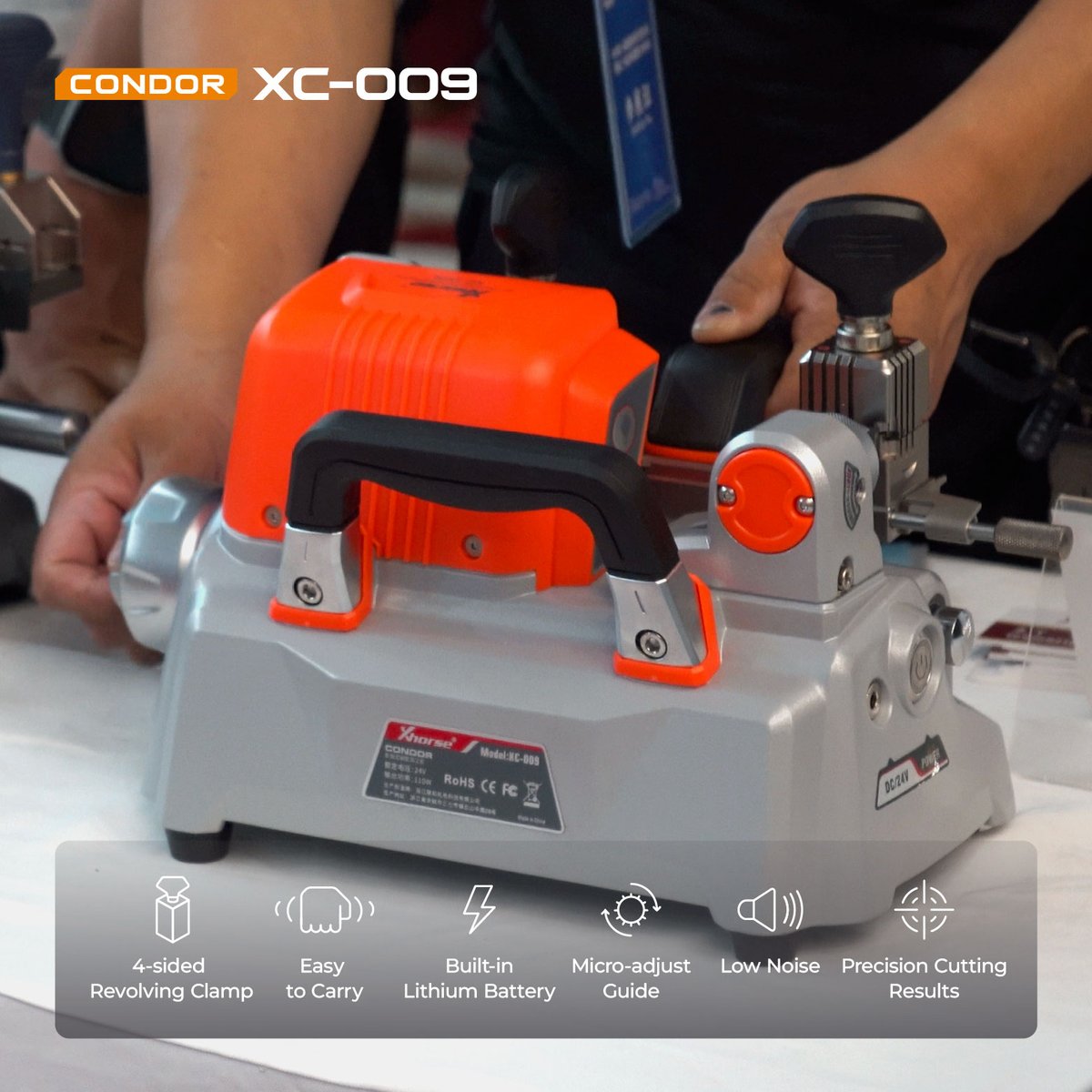 XhorseGlobal's tweet photo. 🔑 CONDOR XC-009: Precision & Portability Combined!
As one of our most popular products, CONDOR XC-009 is packed with outstanding features that make it a top choice for locksmiths everywhere.
#xhorse #locksmith #locksmithlife #keycutting #keycuttingmachine https://t.co/8CIdT2AZ8d