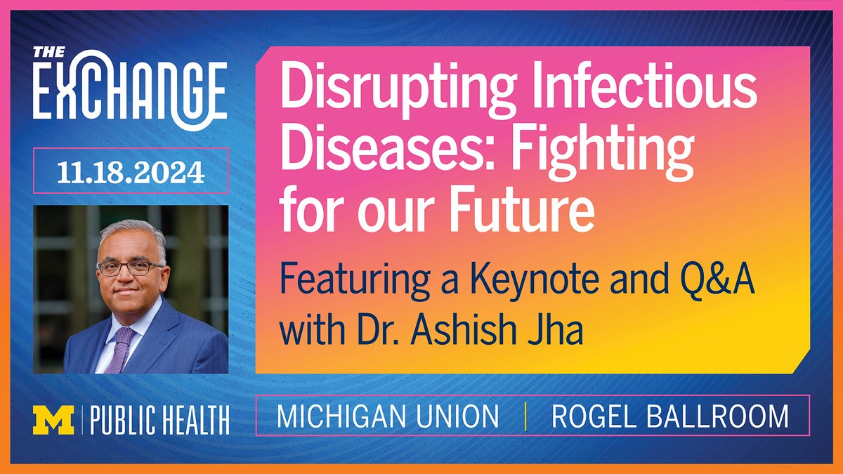 Michigan Public Health (@umichsph) on Twitter photo Join us to hear from <a href="/ashishkjha/">Ashish K. Jha, MD, MPH</a>, Dean of <a href="/Brown_SPH/">Brown University School of Public Health</a> and former White House COVID-19 Response Coordinator, appointed by President Joe Biden.
Dr. Jha has been instrumental in transforming approaches to infectious disease preparedness and healthcare policy worldwide. A prolific Join us to hear from <a href="/ashishkjha/">Ashish K. Jha, MD, MPH</a>, Dean of <a href="/Brown_SPH/">Brown University School of Public Health</a> and former White House COVID-19 Response Coordinator, appointed by President Joe Biden.
Dr. Jha has been instrumental in transforming approaches to infectious disease preparedness and healthcare policy worldwide. A prolific