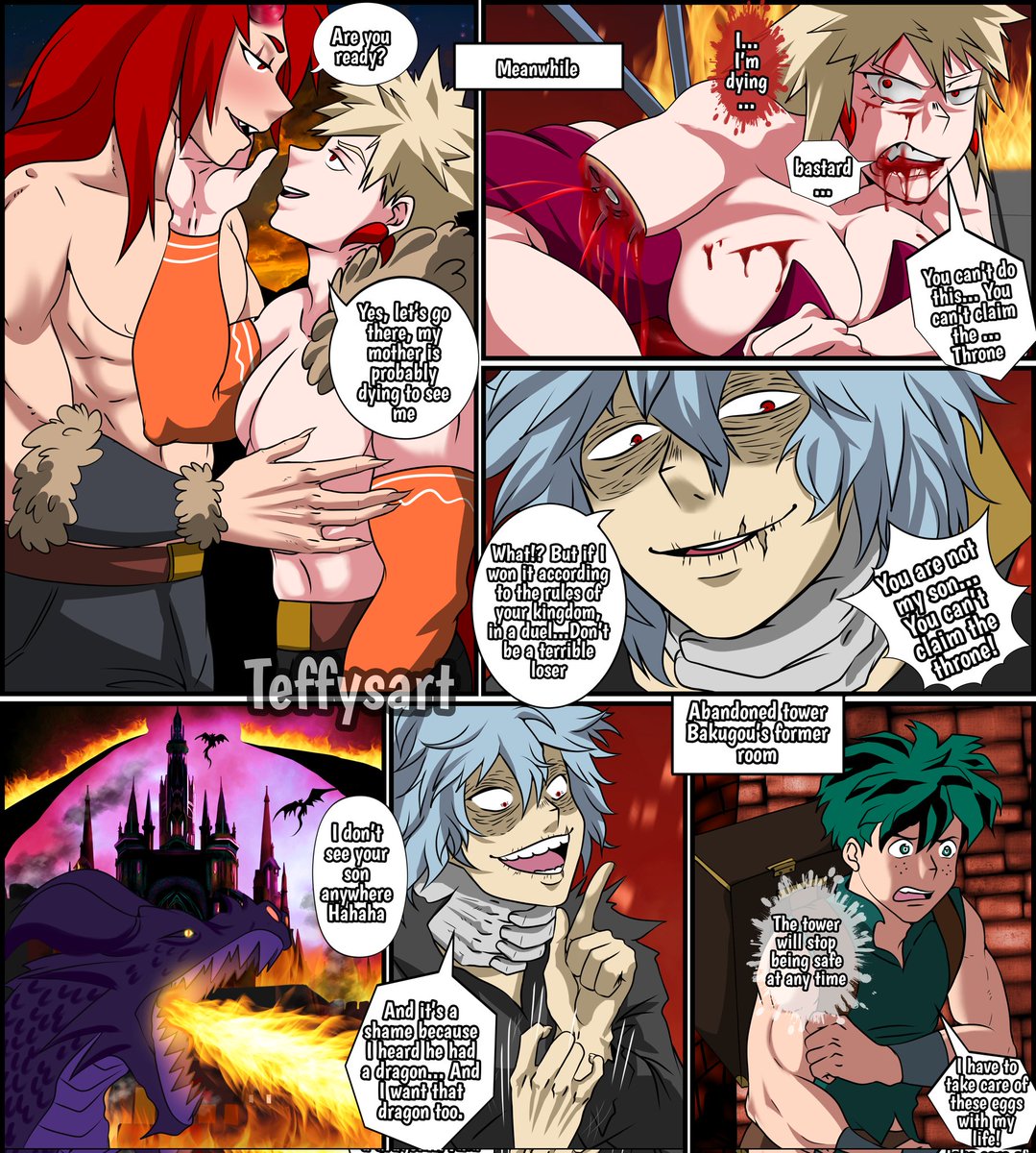 Teffysart's tweet photo. #CastillosenelAire
Castillos en el aire ~ Capitulo 80 ❤️🧡
He arrived... That usurper #shigarakitomura
💞English~Español 💞
#Aufantasy #bnhafanart #krbk #kiribaku #castillosenelaire #artistonfacebook #aumedieval #Bakushima #shigaraki https://t.co/sikUI6ToAA