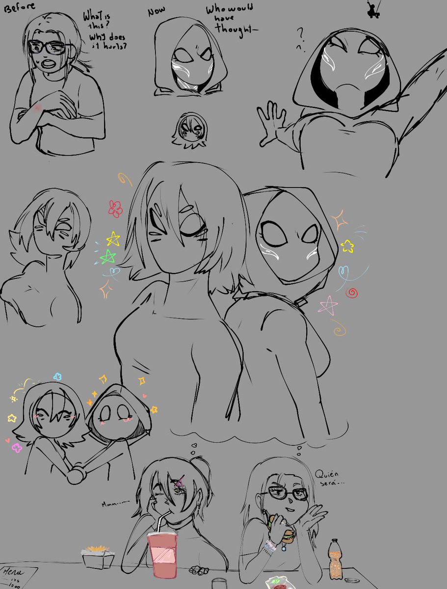 tartlskj's tweet photo. look at the beautiful drawing that @aligotty made of our spidersonas!!!😭😭😭❤️❤️ https://t.co/iTkNoy4DRg