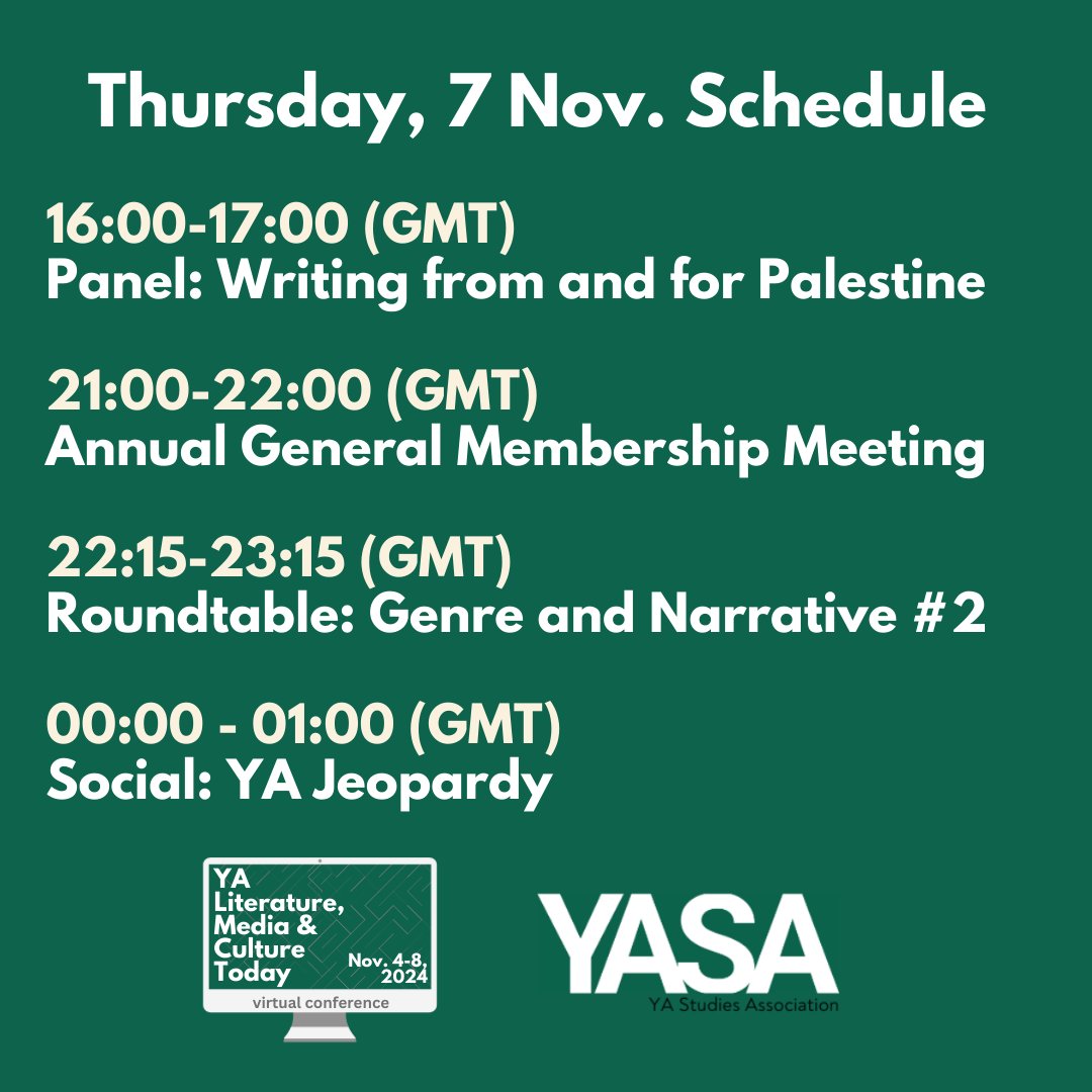 YAStudiesAssoc's tweet image. Day 4, everyone! There's so many important events to attend tomorrow- from panels and roundtables to the AGM and a conference social. We will see you there! ☺️ #YASA2024 #AcademicChatter