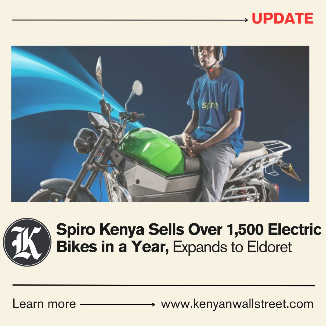 kenyanwalstreet's tweet image. Spiro, the largest EV assembly line in Africa, has sold over 1,500 electric bikes in Nairobi and Mombasa since September last year.

- In an interview with @kenyanwalstreet, Deputy Country Head of Spiro Kenya – Raymond Kitunga – also said that the firm had expanded their