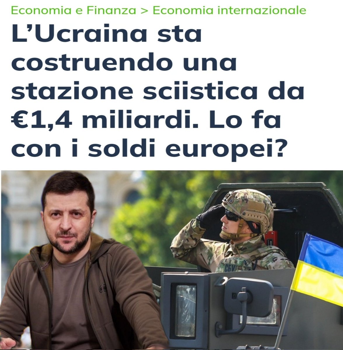 avila92796's tweet photo. L'Ucraina ha annunciato la costruzione di una stazione sciistica nella città di Leopoli, un investimento di lusso dal costo di ben 1,5 miliardi di euro.
#SIGNOR ZELENSKY ha informato Trump che sarebbe opportuno conservare i fondi poiché #PANTALONE è andato in pensione. https://t.co/tsXgJEfUw2