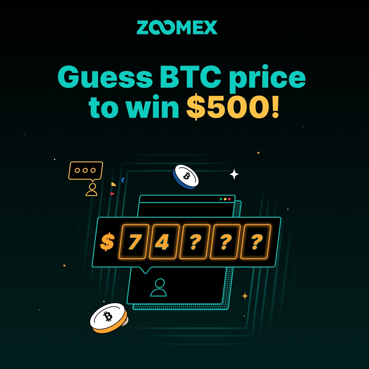 🔥$500 #Airdrop Coming🔥 

 #Bitcoin’s on a wild bull run lately – are you cashing in? 

📈With #BTC’s recent surge, it’s the perfect time to put your prediction skills to the test in our BTC price guessing game! 

🔍 Guess BTC's highest price in the next 24 hours on #Zoomex