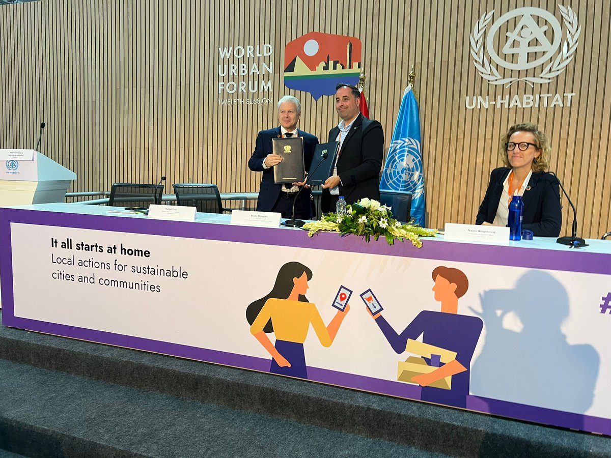 LandscapeArchKE's tweet photo. Yesterday at WUF,  IFLA &amp; UN-Habitat  signed an MoU marking an important milestone where landscape architects get added to the UN-Habitat portfolio, and most importantly become a core part  of the critical discussions and decisions that affect our built environment. https://t.co/9m5Y0Ma4Sq