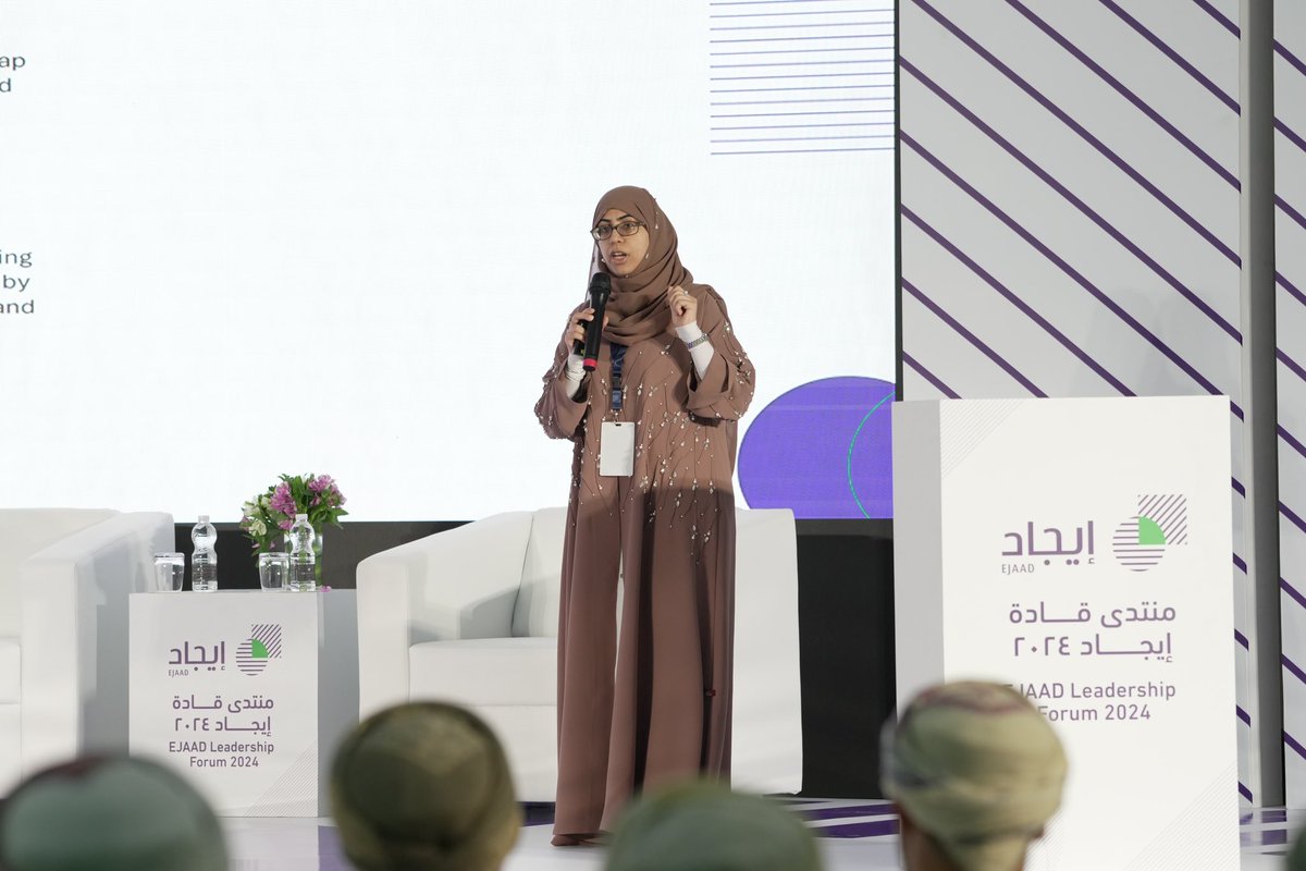 Ejaad_info's tweet image. Dr. Maryam Al Lawati guides us through the remarkable journey of EJAAD, demonstrating impactful, value-driven industrial solutions. Hand in hand, EJAAD fosters innovation to create real-world impact and advance Oman’s industries. #ELF2024 #ResearchInAction #OmanInnovation