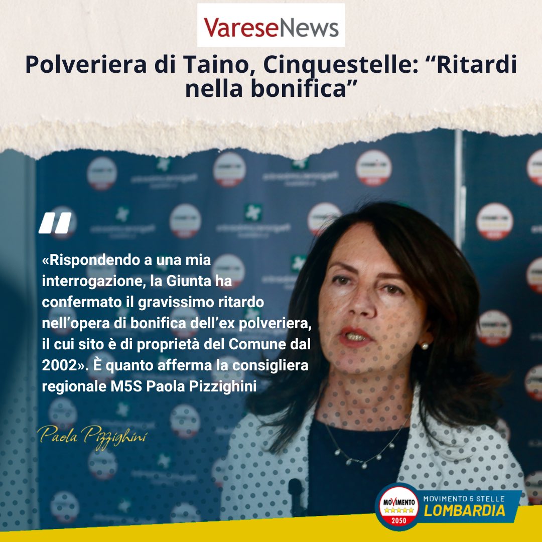 PizzighiniPaola's tweet image. #Polveriera di #Taino, “Ritardi nella bonifica”.

Rispondendo a una mia interrogazione, la Giunta ha confermato il gravissimo ritardo nell’opera di bonifica dell’ex polveriera, il cui sito è di proprietà del Comune dal 2002.

varesenews.it/2024/11/polver…