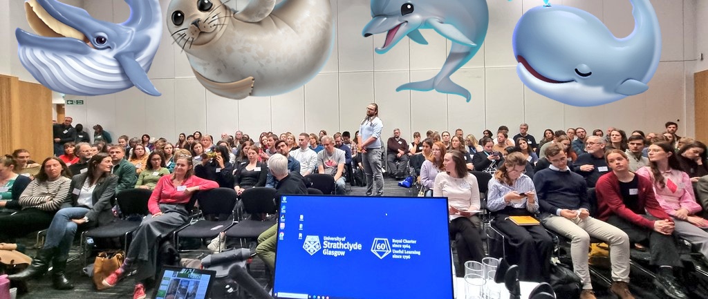 A gigantic thank you to everyone that came along and contributed to our special session 'Marine Mammals in an Ocean of Change' at the <a href="/mastscot/">MASTS</a> ASM in Glasgow. We had a packed schedule and a packed out room, with some fascinating talks and discussion on all things blubbery 🐳🦭💙