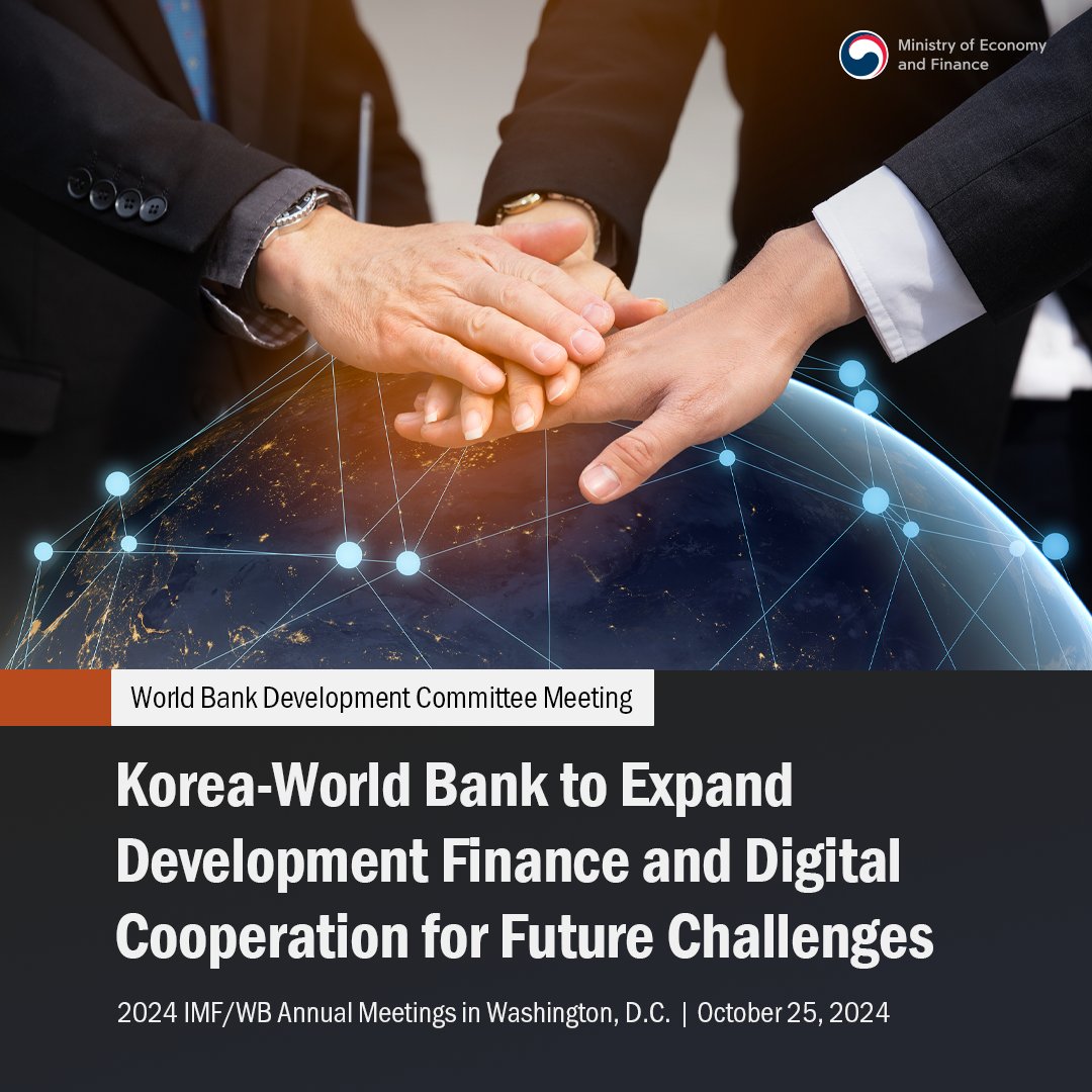 🌏 Korea and the <a href="/WorldBank/">WorldBank</a> will expand development finance and digital cooperation in response to future challenges 

👇 Details in the thread