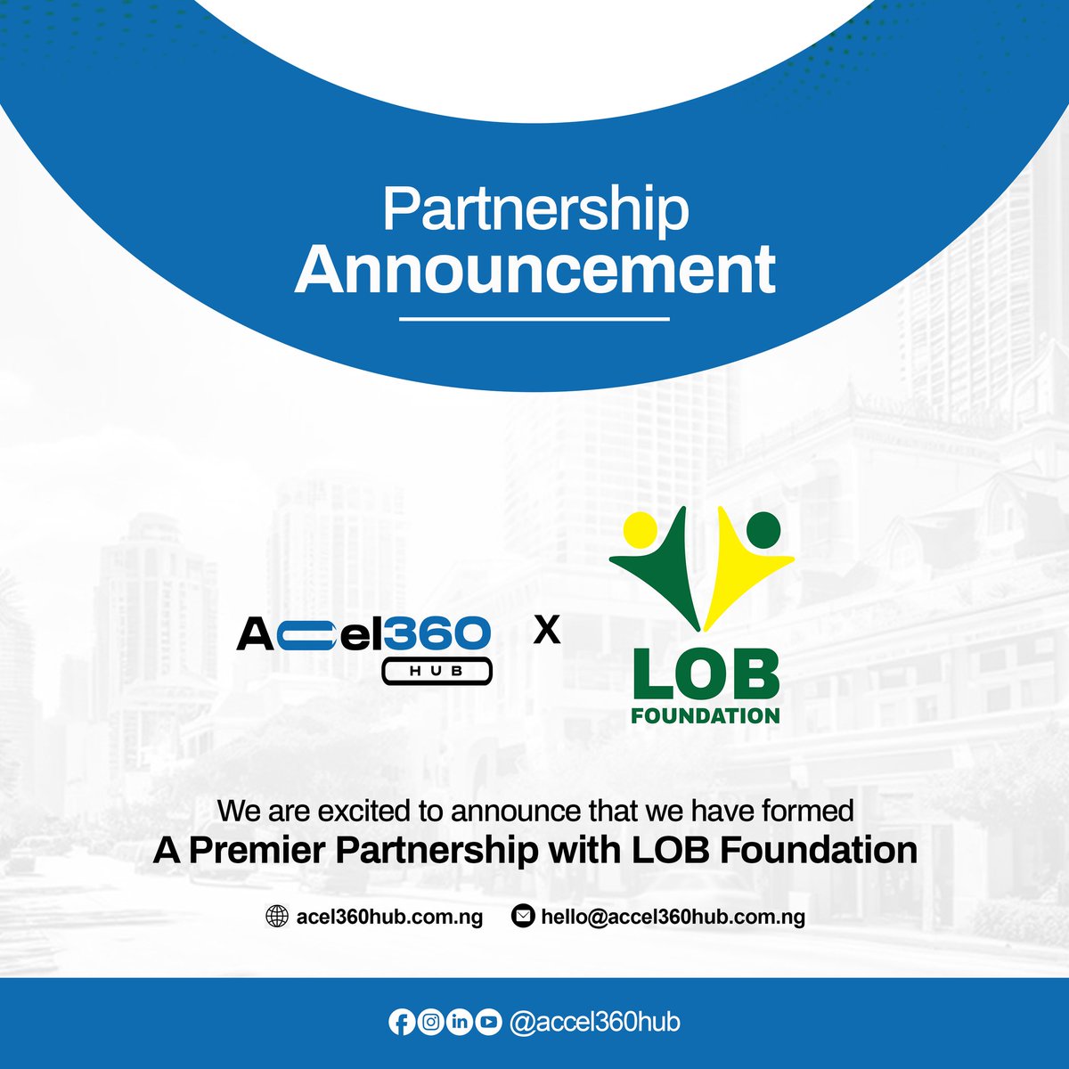 accel360hub's tweet image. Exciting Partnership Announcement!

We are thrilled to announce that LOB Foundation has joined us as a premier partner for the Kwara Business Accelerator Program! 

@Lob_Foundation is a renowned charity and humanitarian organization dedicated to uplifting communities by...
