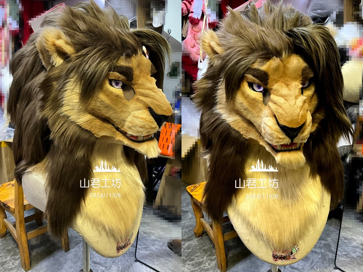 The bridge of the skull's nose is smooth, achieved purely by sculpting the hair.
🦁🦁🦁🦁🦁🦁🦁🦁🦁🦁🦁🦁
This thick mane was obtained with my hair. I became bald and stronger.
#山君工坊  #realisticfursuit #furryart #handmade #fursuit #兽装  #furryartist  #furrycommunity
