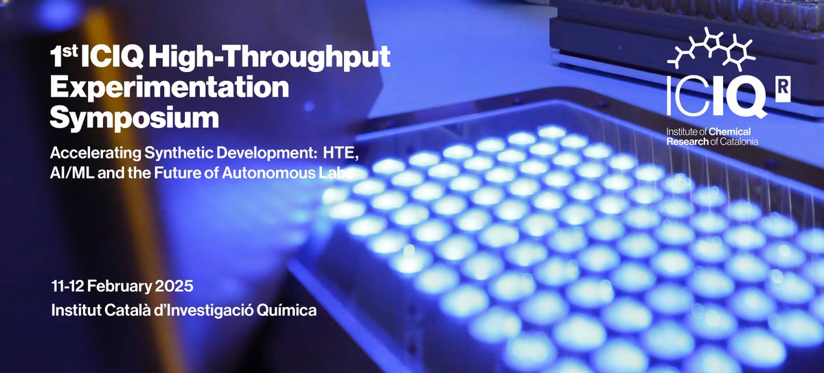 ICIQ (@iciqchem) on Twitter photo #ICIQEvents 
➡️Don’t miss the 1st ICIQ-HTE Symposium, where experts will dive into the latest in High-Throughput Experimentation, Lab Automation, and AI/ML for accelerating chemical synthesis! 
📅11-12 February 2025
Info🔗iciq.org/agenda/1st-ici…
<a href="/RSEQUIMICA/">RSEQ</a> <a href="/iCERCA/">Centres CERCA</a> #ICIQEvents 
➡️Don’t miss the 1st ICIQ-HTE Symposium, where experts will dive into the latest in High-Throughput Experimentation, Lab Automation, and AI/ML for accelerating chemical synthesis! 
📅11-12 February 2025
Info🔗iciq.org/agenda/1st-ici…
<a href="/RSEQUIMICA/">RSEQ</a> <a href="/iCERCA/">Centres CERCA</a>