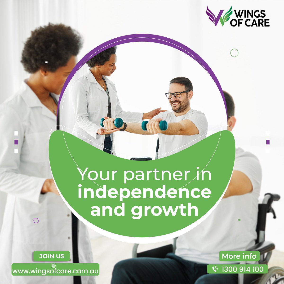 wings_of_care's tweet photo. Our NDIS Assistance in Daily Living services provide tailored support to help you manage everyday tasks with ease.

To know more about our services contact our team now!

 https://t.co/HqP3meDom4
 1300 914 100
 info@wingsofcare.com.au https://t.co/khg0dyZXzD