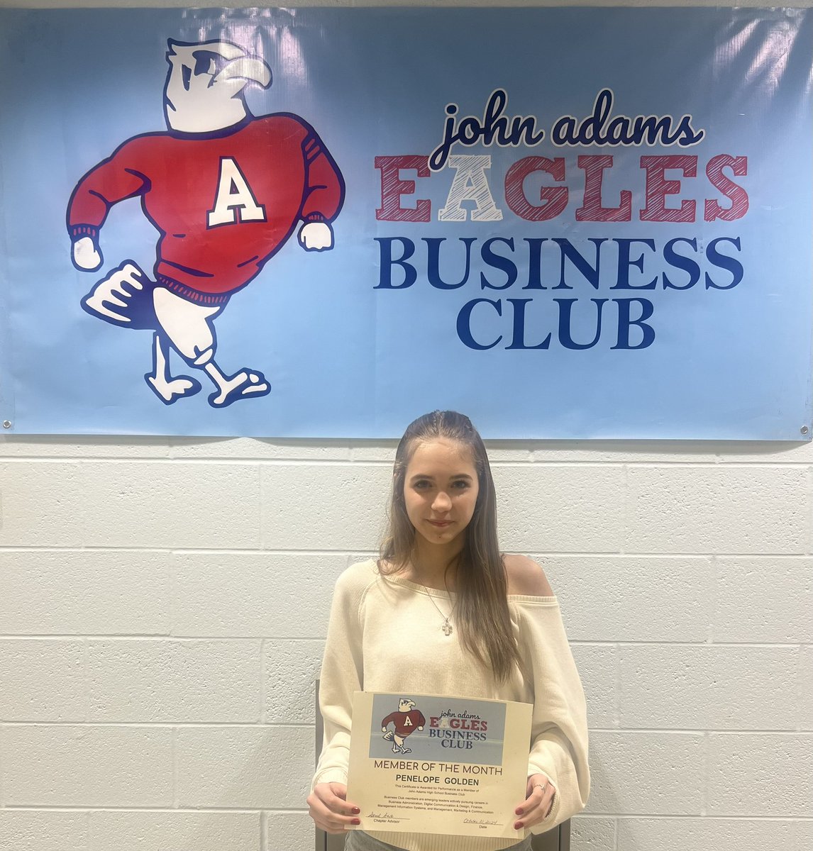Congratulations Penelope Golden, <a href="/ja_biz_club/">John Adams HS Business Club</a> student of the month for October!