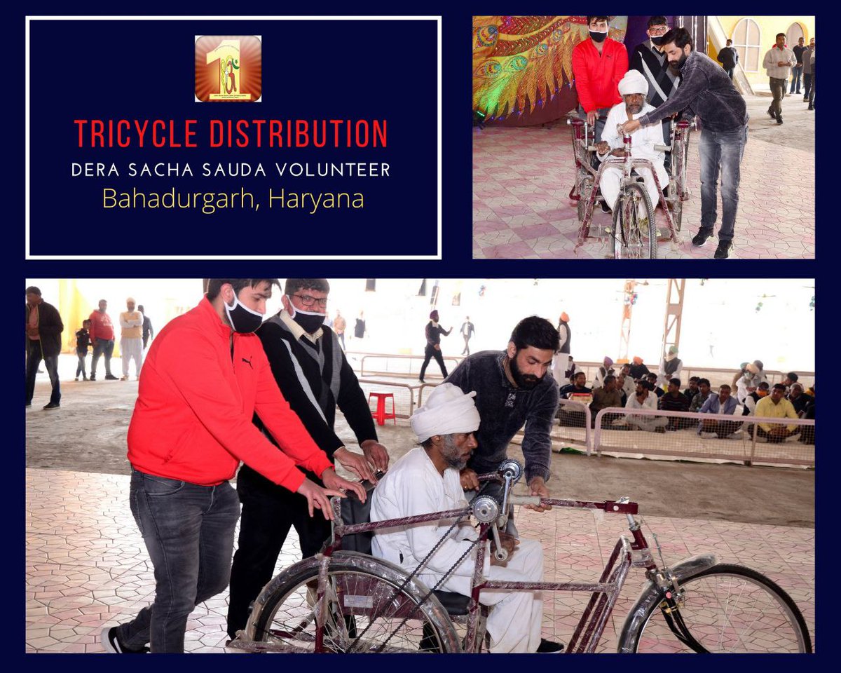Jhalak_2804's tweet photo. In order to help Physically challenged people who face difficulty to perform any activity, 'Companion Indeed' initiative was started by Saint Dr MSG Insan whereunder free tricycles, artificial limbs and other medical instruments are distributed as a
#HelpingHand to such people. https://t.co/hYyLh7H15D