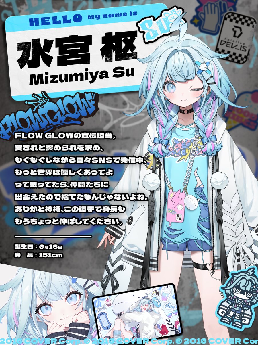 🩵💙 𝙿𝚁𝙾𝙵𝙸𝙻𝙴 💙🩵 💬🔁💙水宮枢 / Mizumiya Su -しゅぴしゅわ