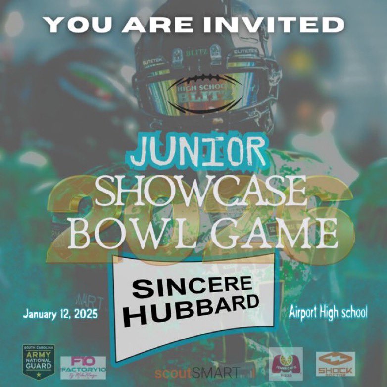 Thank you <a href="/HighSchoolBlitz/">High School Blitz</a> for the junior bowl invite, I’m proud to represent C’field and all the hard work I’ve been putting in 🤝🏾<a href="/CoachQuinn19/">Matt Quinn</a> <a href="/CoachDixon11/">Nick Dixon</a> <a href="/Coach_Jolly/">Nick Jolly</a>  <a href="/ColyerCoach/">Coach Darvius Colyer</a> <a href="/CFieldRamsFB/">Chesterfield Rams Football</a>