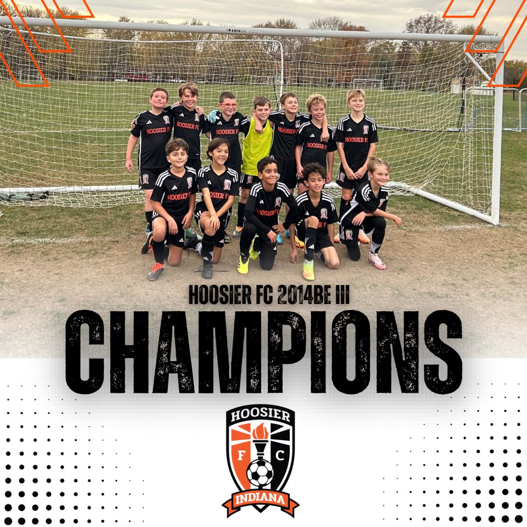 Congratulations to the Hoosier FC 2014BE III on winning their Fall ISL league. 

An outstanding achievement! Congratulations to the players and coach! 

#developmentmatters #itsahoosierthing #hfcfamily🧡⚽️🖤