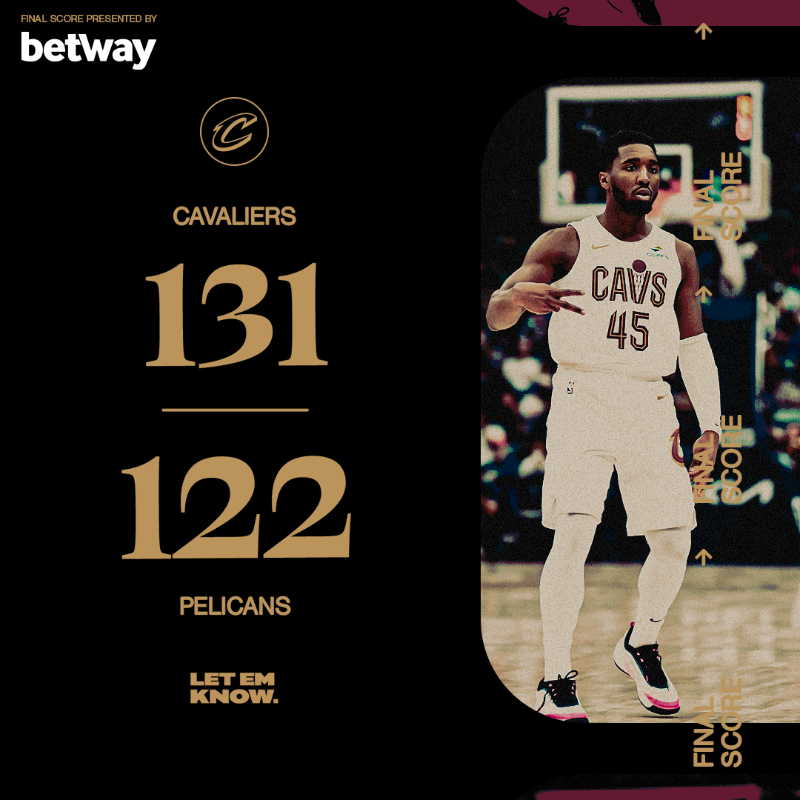 cavs's tweet photo. NINE AND O. #LetEmKnow

HIGHLIGHTS &amp; STATS 📊: https://t.co/HQpAp7uWnR

@betwayusa | #LetEmKnow