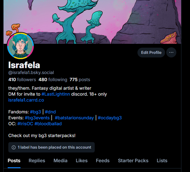 israfela1's tweet photo. Just wanted to say that I'm much more active and enjoying light over at 🦋

If anyone wants to find me, it's attached. I'm not deactivating this account but I'm honestly so much more happier over there.

Love you all 💙 https://t.co/1ur8ht1T9m