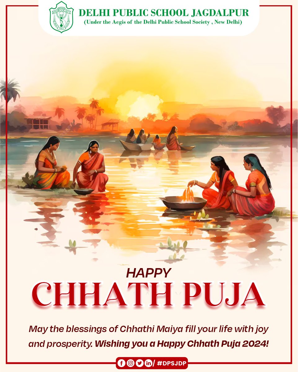DpsJdp's tweet photo. HAPPY CHHATH PUJA ! - May the blessings of Chhathi Maiya fill your life with joy and prosperity. Wishing you a Happy Chhath Puja 2024! https://t.co/5yIDPedrtm
