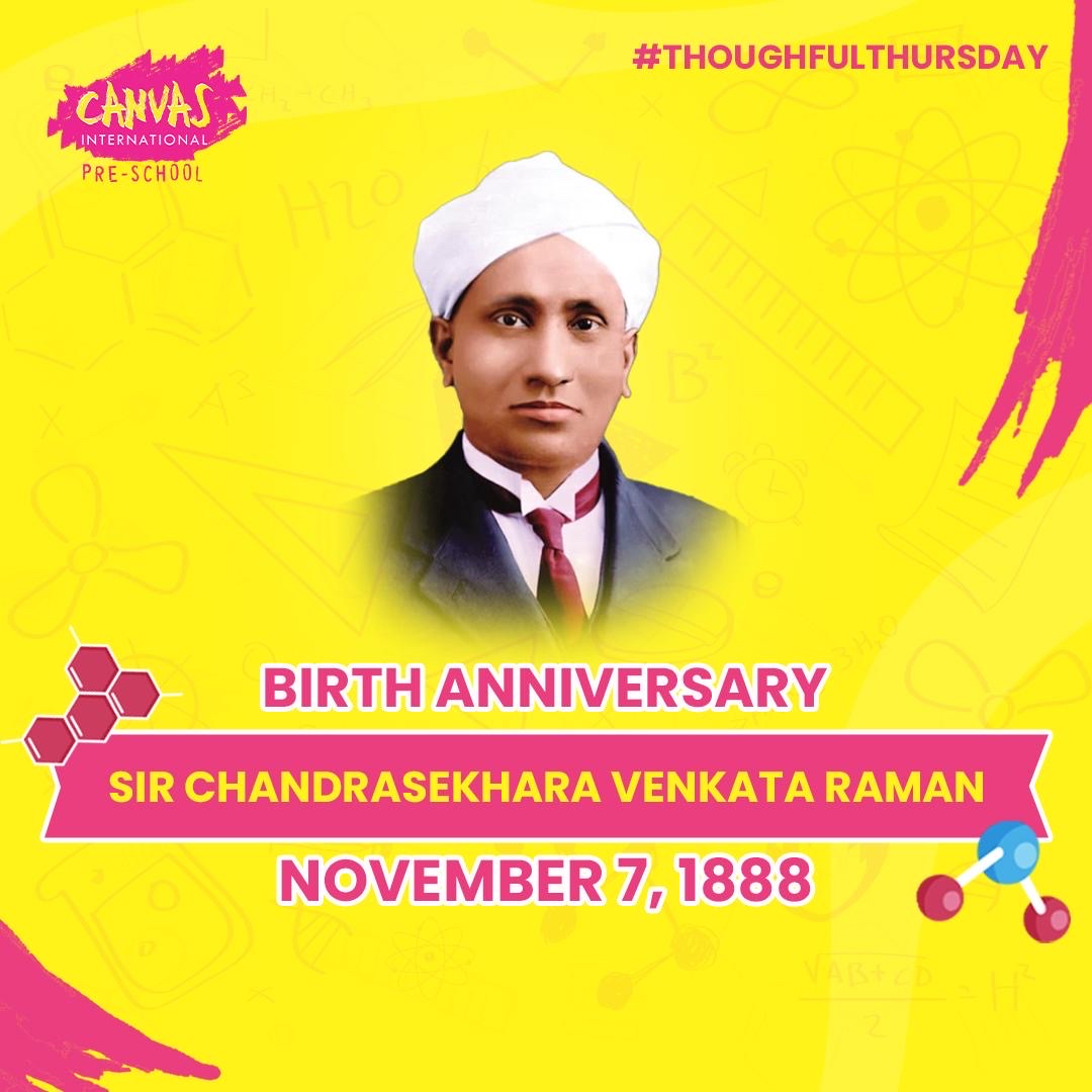 canvaspreschool's tweet photo. Celebrating the legacy of Dr. C.V. Raman, the visionary Indian physicist born on November 7, 1888. Let’s honour his contribution to science and innovation!
#CVRaman #RamanEffect #ScienceIcons #Inspiration #NationalPride https://t.co/zeBQPptdKH