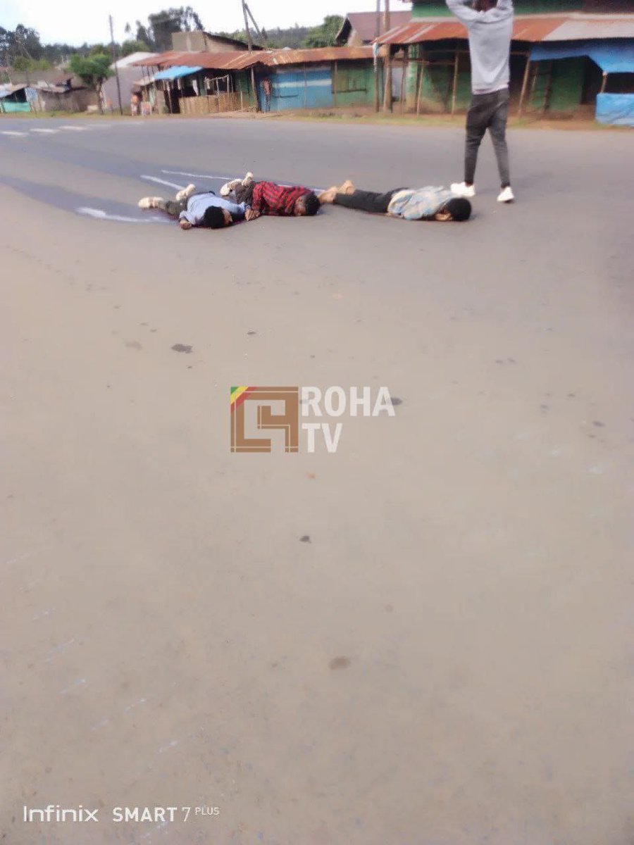 neby_G's tweet photo. 🚨 Breaking: BBC confirms mass execution of over 22 Amhara civilians by Ethiopian National Defense Force in Addis Kidam town, Amhara region on October 27.

Government forces killed a significant number of people going door to door and on roads in Addis Kidam town of Awi Zone in Amhara Region according to residents and family members of victims who spoke to BBC.
...
“When the soldiers left civilians were being killed on the asphalt in the town center” said another resident providing their testimony, who said the killing “appeared to be revenge”.

“For any youth they encountered they said, get him, drop him, put him to sleep [as they killed them]. They were children, they were youth aged 18 years old and 20 years old. When some thought the gunfire had subsided and came out they were struck on the asphalt and even in their homes.”

Another resident said government forces carried out the killing as they withdrew to an area called “Adiguami Terara”, they told BBC they witnessed six bodies of victims.

The majority of the killings took place in the “Tagita and Delekes Megentiya” areas according to one resident who said youth and seniors were killed in the attack.

Another resident said there were “three kinds” of killings, in addition to those killed house to house and on the road, there were farmers killed in the middle of their crops.

“They forced out people who were gathered inside a cafe (tea house) and executed them. They executed people they encountered on the road. They followed people inside their homes opening the doors and killing whoever they found” they said regarding the killing.

#WarOnAmhara #AmharaGenocide #Ethiopia