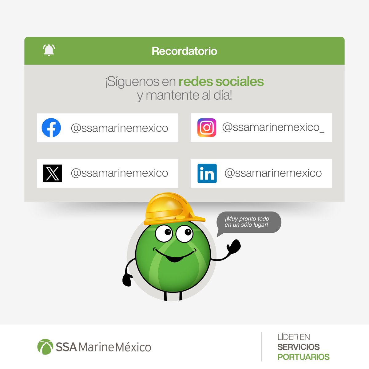 ¡Recuerda! Muy pronto nuestras últimas noticias las podrás encontrar en nuestras redes sociales oficiales: @ssamarinemexico, ¡síguenos ahora!