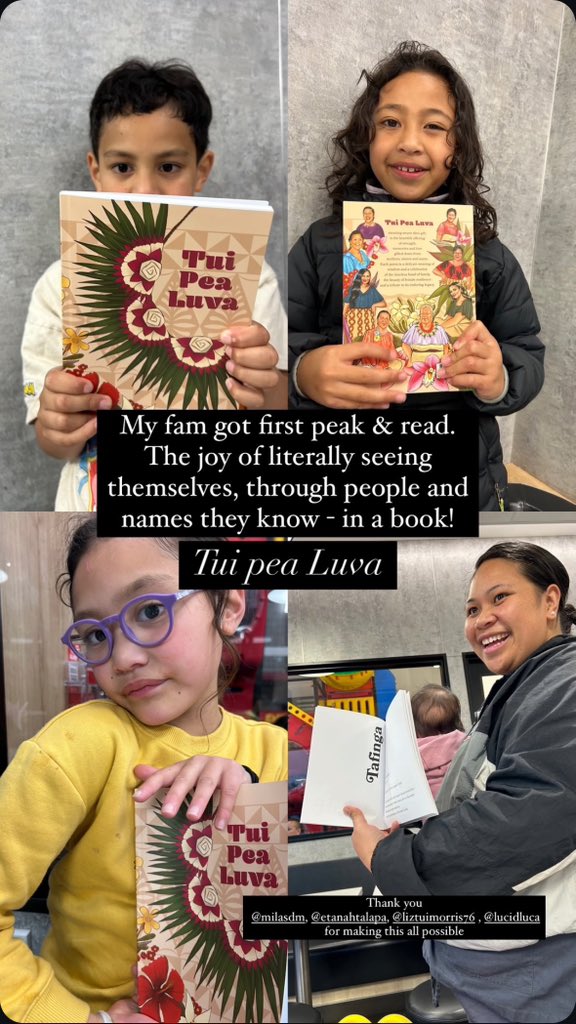 Mālō ‘aupito @mrstongagrant for sharing these cherished #first.book.look moments with us &amp; to @creativenz for supporting our Mila’s Books Tusitala Mentoring Programme 2024 🌺

#TuiPeaLuva #Poetry #Coming18.11.24🚀

✨milasbooks.com✨