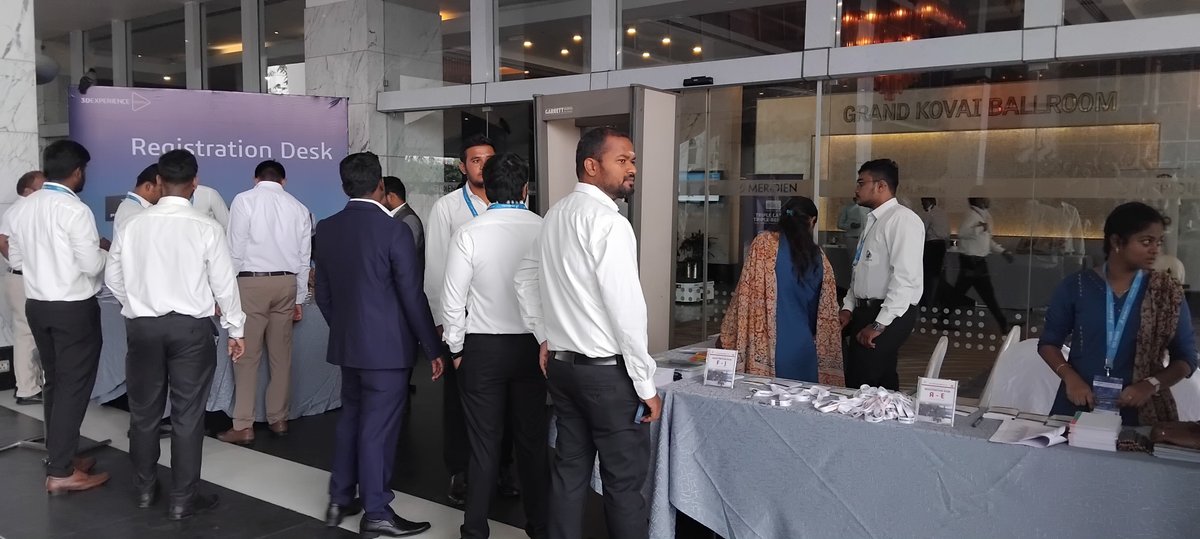 egssolidworks's tweet photo. The excitement is building at the 𝐑𝐞𝐠𝐢𝐬𝐭𝐫𝐚𝐭𝐢𝐨𝐧 𝐃𝐞𝐬𝐤 as attendees check in for the 𝐒𝐎𝐋𝐈𝐃𝐖𝐎𝐑𝐊𝐒 2025 Launch Event in Coimbatore! 🎉

#SOLIDWORKS2025 #SOLIDWORKSLaunch #CoimbatoreEvent #TechInnovation #FutureOfDesign #EngineeringExc
@SOLIDWORKS @Dassault3DS https://t.co/mEN1DBKYF0