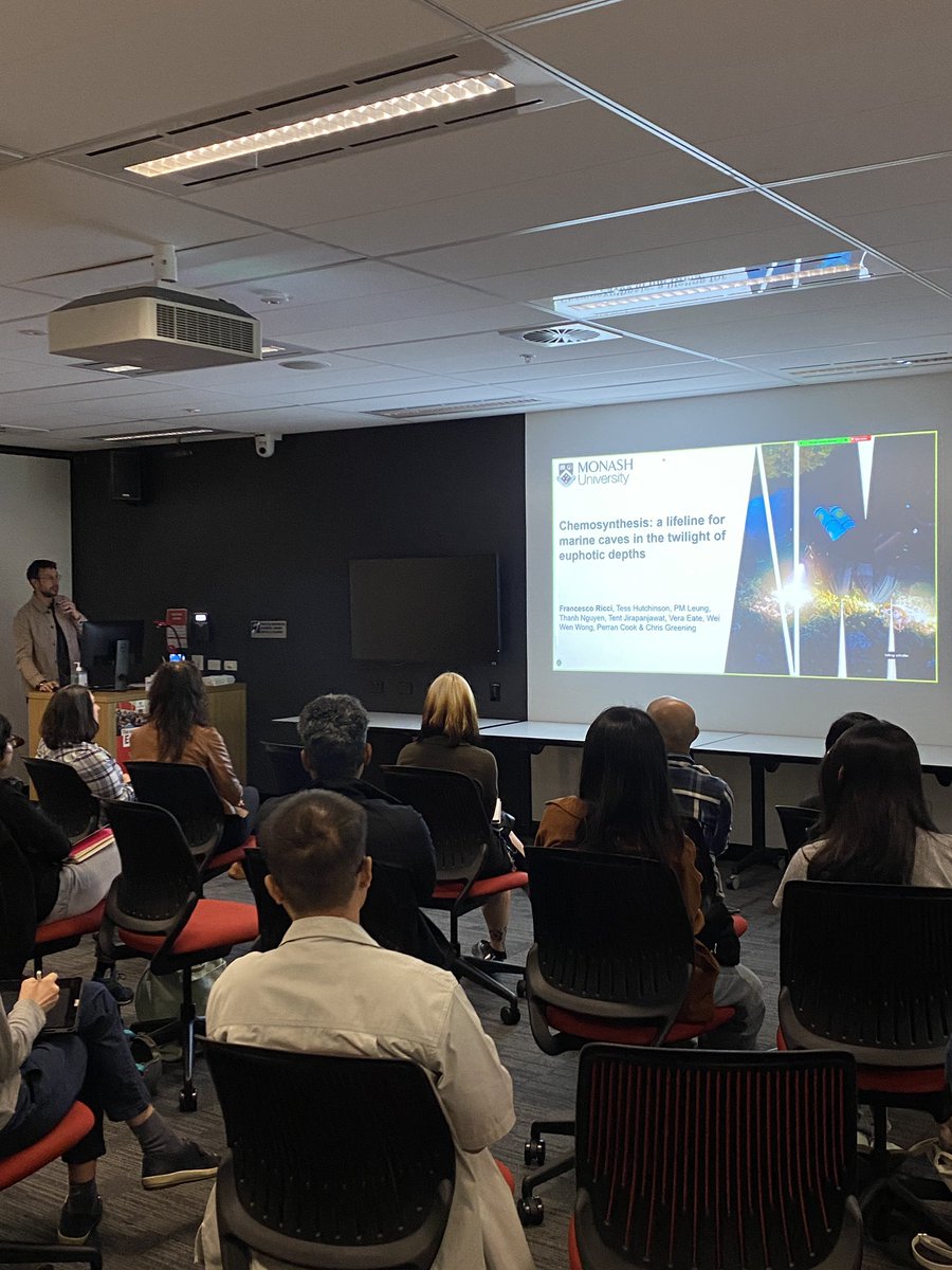 MEEM Victoria (@victoriameem) on Twitter photo Next up is Dr. Francesco Ricci (<a href="/deepseacrepture/">Francesco Ricci</a>) from <a href="/MonashUni/">Monash University</a> <a href="/greeninglab/">Chris Greening</a> who’s informing us about chemosynthesis in marine cave ecosystems 🌊🦠 #MEEM2024 Next up is Dr. Francesco Ricci (<a href="/deepseacrepture/">Francesco Ricci</a>) from <a href="/MonashUni/">Monash University</a> <a href="/greeninglab/">Chris Greening</a> who’s informing us about chemosynthesis in marine cave ecosystems 🌊🦠 #MEEM2024